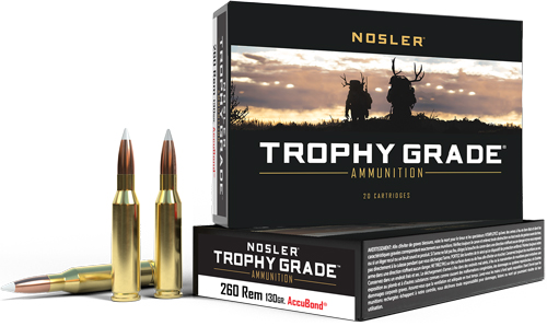NOSLER TROPHY GRADE 260 REM 130GR ACCUBOND 20RD 10BX/CS - for sale