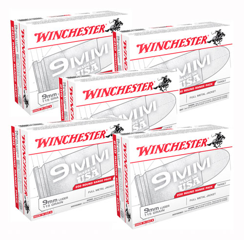 WINCHESTER USA 9MM LUGER 115GR 1000RD CASE LOT - for sale